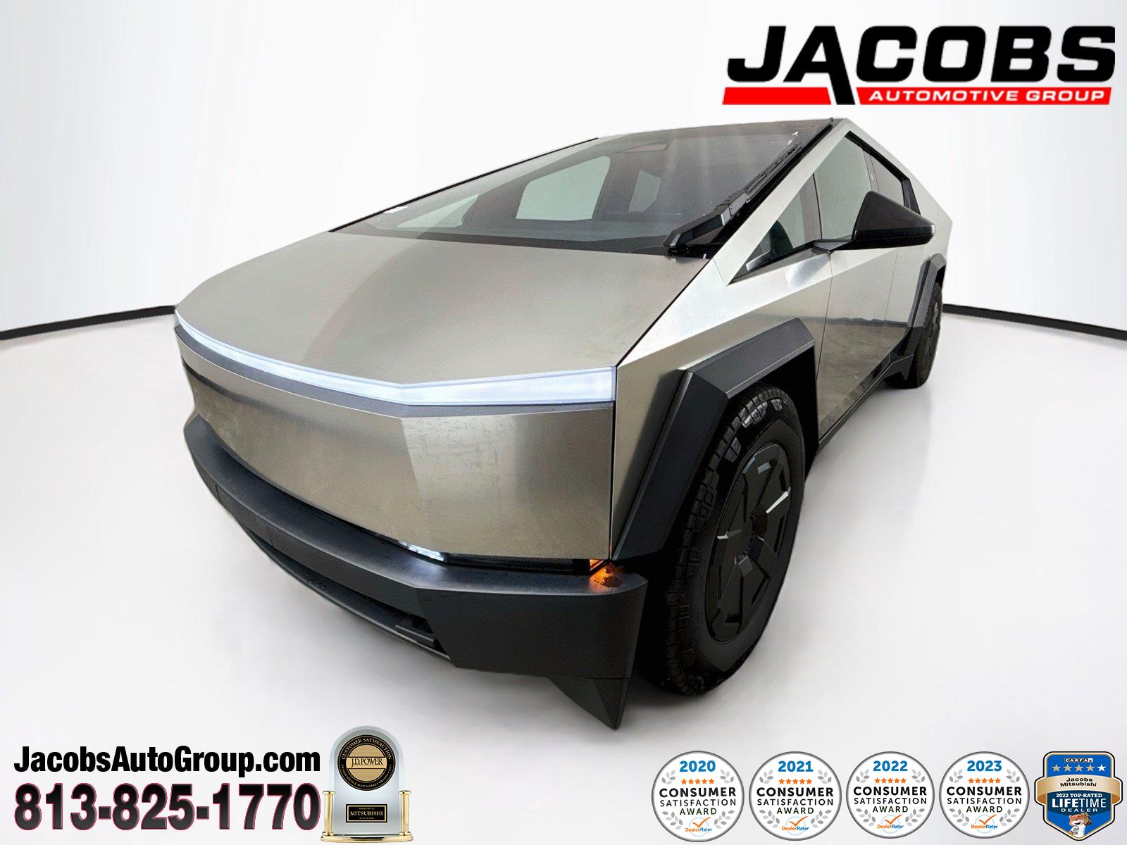 Gray (Stainless Steel) 2024 Tesla Cybertruck Pickup Truck All-Wheel Drive Automatic