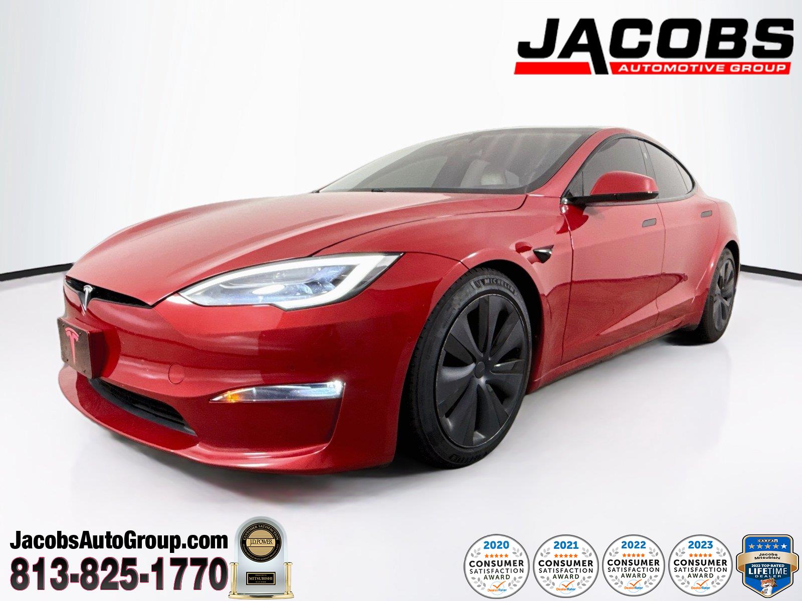 Red Multi-Coat 2022 Tesla Model S Sedan All-Wheel Drive Automatic