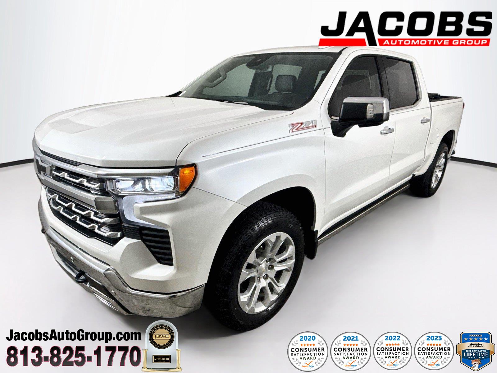 White (Iridescent Pearl Tricoat) 2023 Chevrolet Silverado 1500 Pickup Truck Four-Wheel Drive Automatic