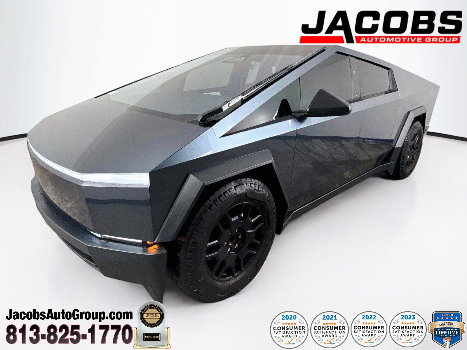 Gray (Stainless Steel) 2024 Tesla Cybertruck Pickup Truck All-Wheel Drive Automatic