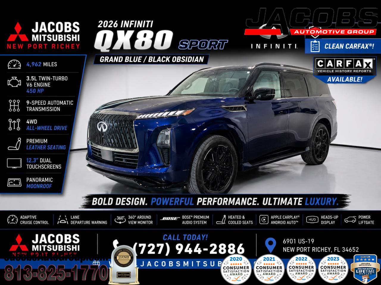 Grand Blue/Black Obsidian 2026 INFINITI QX80 SUV / Crossover All-Wheel Drive Automatic