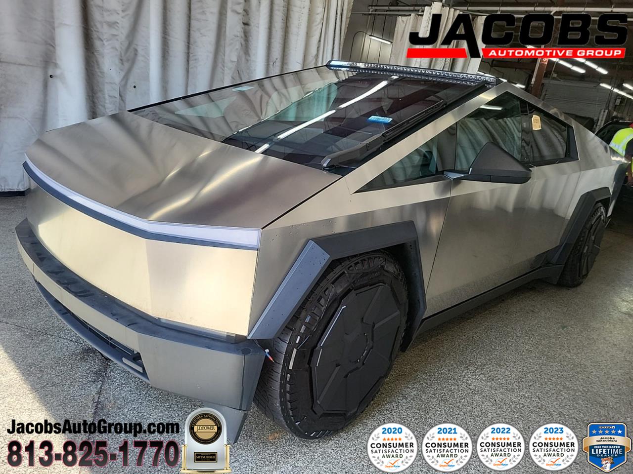 Gray (Stainless Steel) 2024 Tesla Cybertruck Pickup Truck All-Wheel Drive Automatic