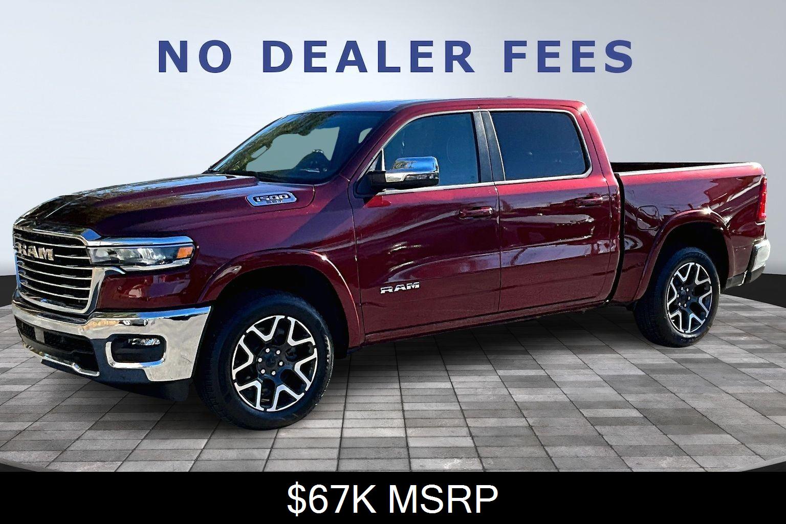 Delmonico Red Pearlcoat 2025 RAM 1500 Laramie Crew Cab 4WD Pickup Truck Four-Wheel Drive 8-Speed Automatic