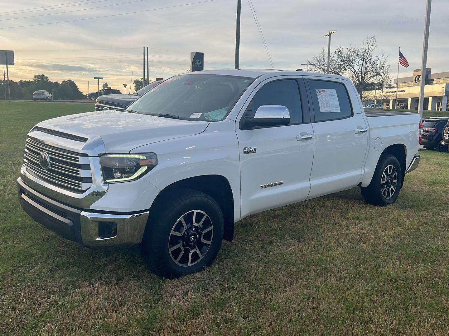 Super White 2020 Toyota Tundra Limited CrewMax 4WD Pickup Truck Four-Wheel Drive 6-Speed Automatic