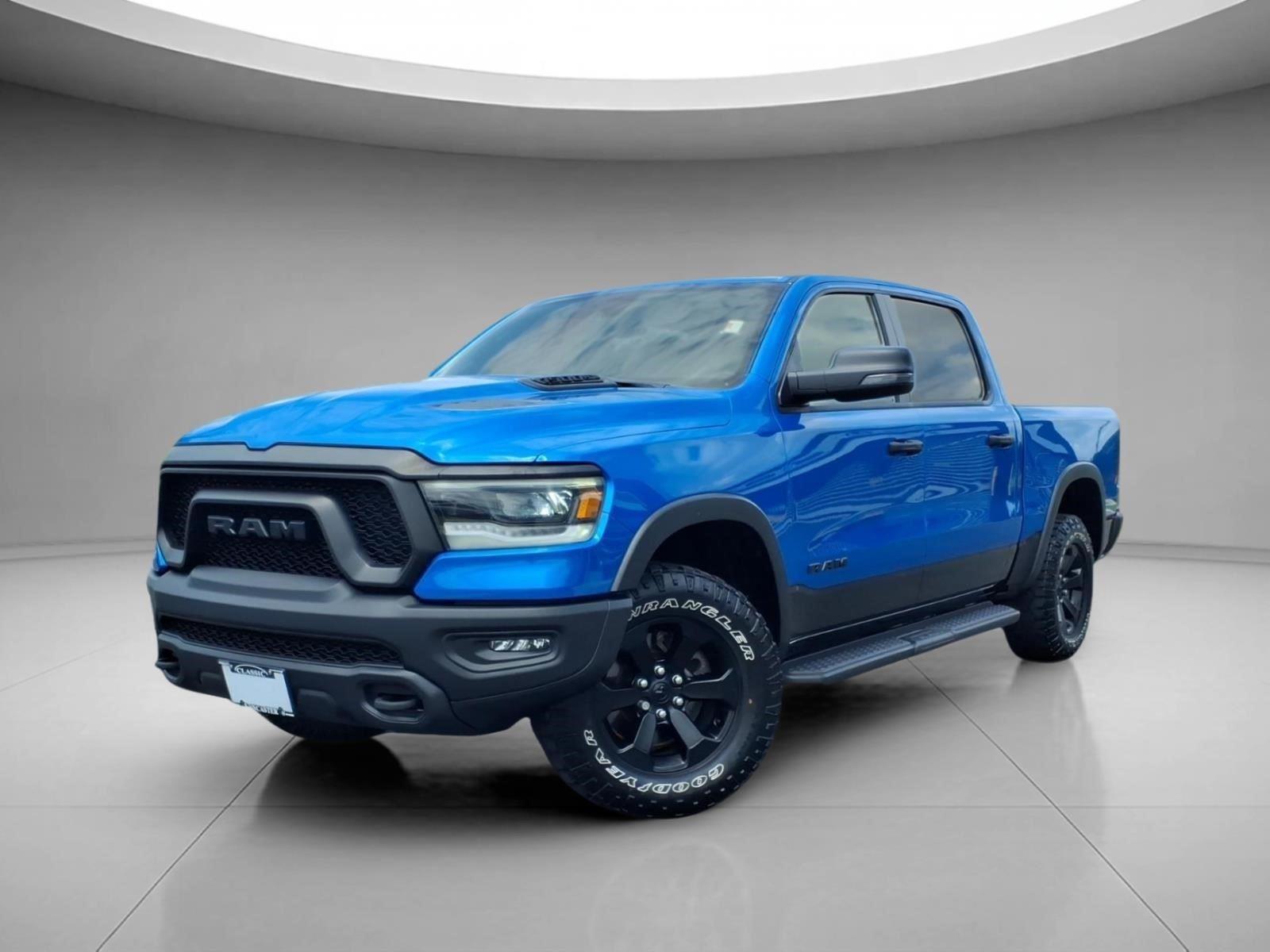 Hydro Blue Pearl 2023 RAM 1500 Rebel Crew Cab 4WD Pickup Truck Four-Wheel Drive 8-Speed Automatic
