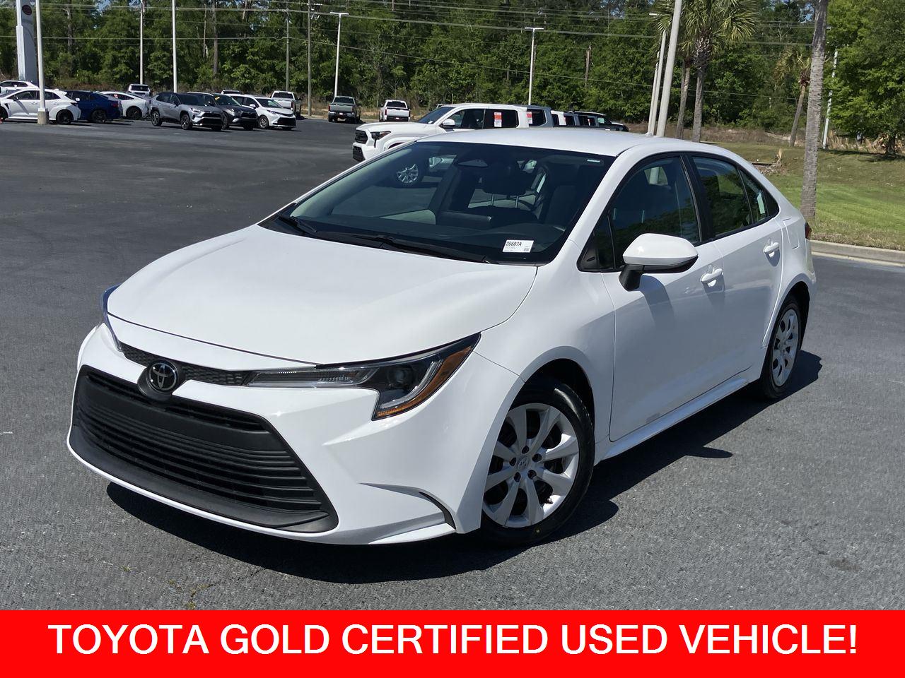 White (Ice Cap) 2024 Toyota Corolla LE FWD Sedan Front-Wheel Drive Continuously Variable Transmission