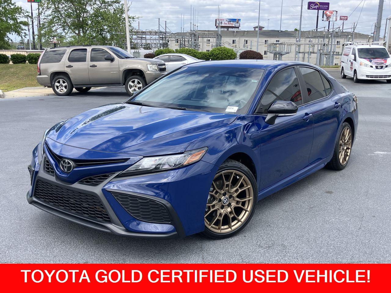 Blue (Reservoir Blue) 2024 Toyota Camry SE Nightshade FWD Sedan Front-Wheel Drive 8-Speed Automatic