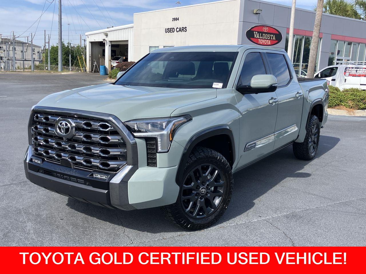 Gray (Lunar Rock) 2025 Toyota Tundra Platinum CrewMax Cab 4WD Pickup Truck Four-Wheel Drive Automatic