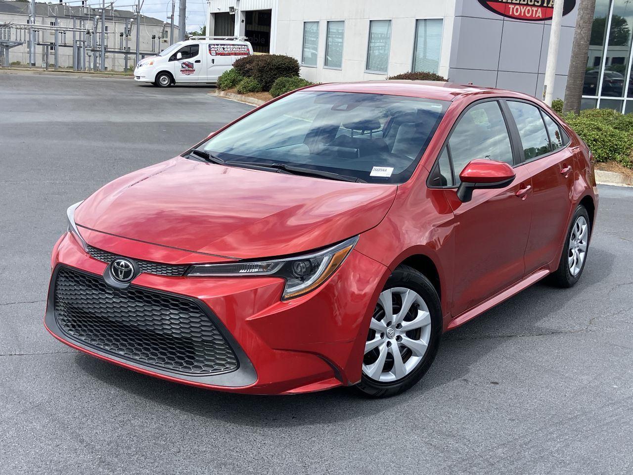 Red (Barcelona Red Metallic) 2020 Toyota Corolla LE FWD Sedan Front-Wheel Drive Continuously Variable Transmission