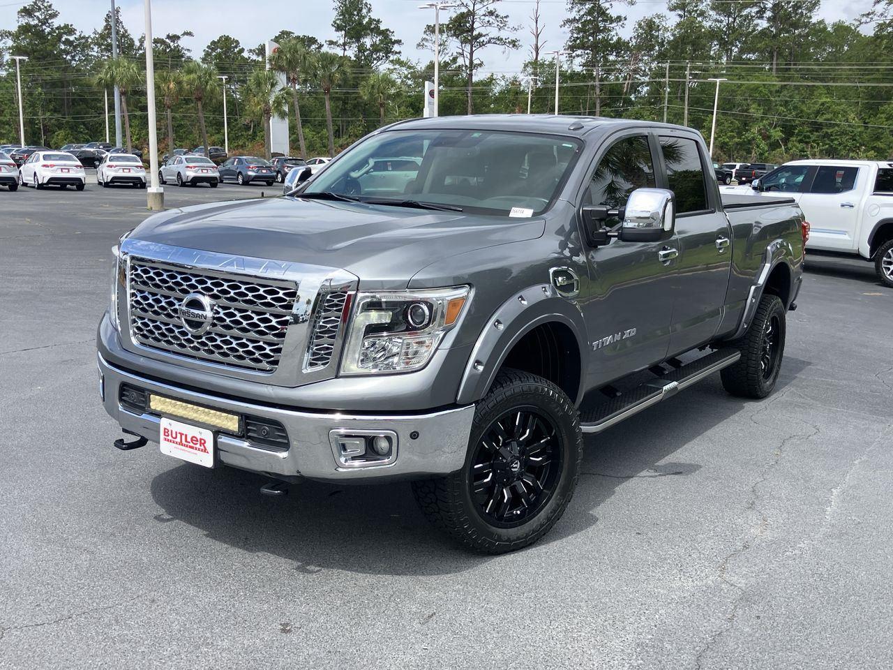 Gray (Gun Metallic) 2018 Nissan Titan Pickup Truck Four-Wheel Drive 7-Speed Automatic