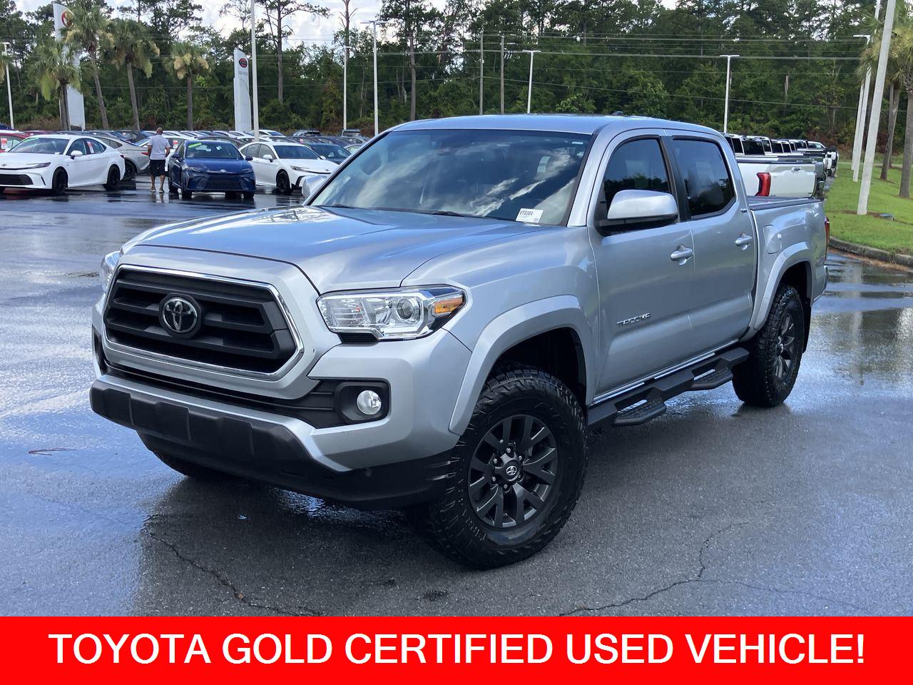 Silver (Celestial Silver Metallic) 2022 Toyota Tacoma Pickup Truck Four-Wheel Drive 6-Speed Automatic