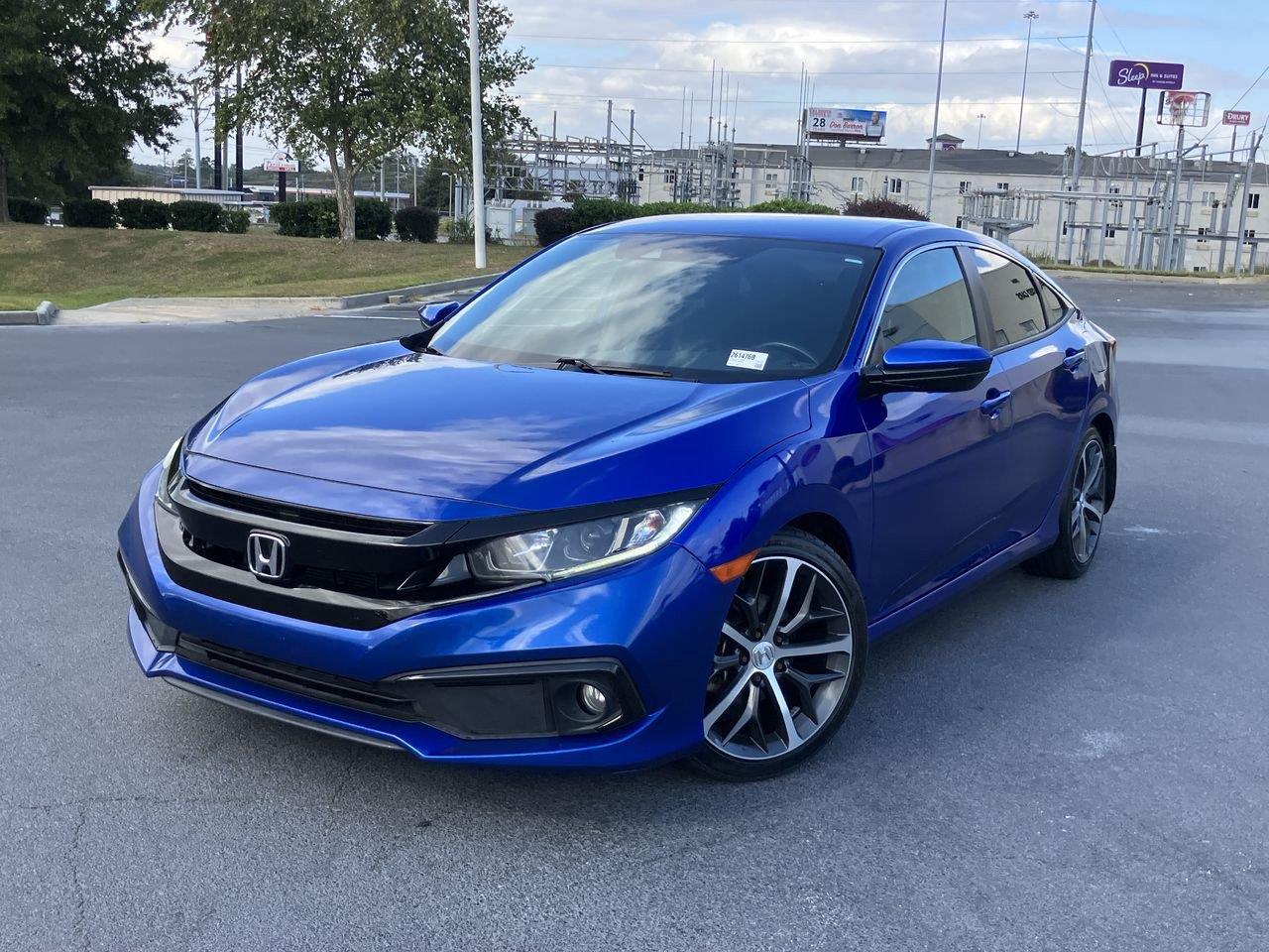 Aegean Blue Metallic 2020 Honda Civic Sedan Front-Wheel Drive Continuously Variable Transmission