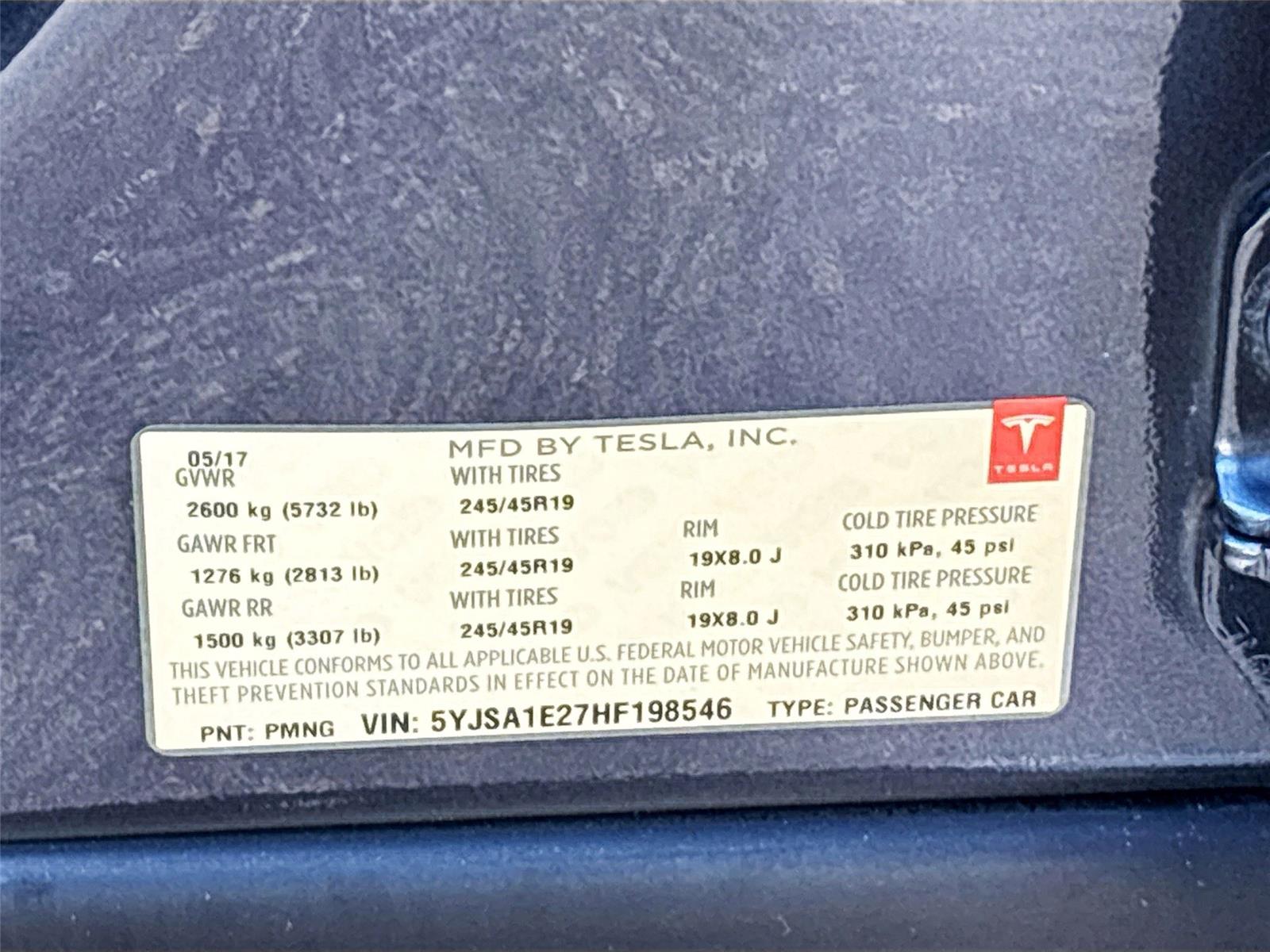2017 TESLA MODEL S