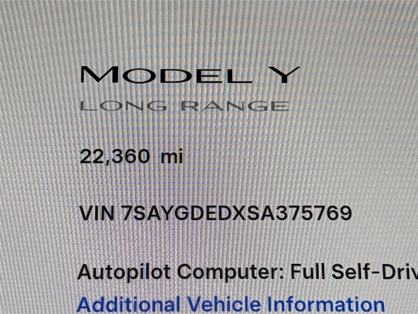 2025TeslaModel YLong Range