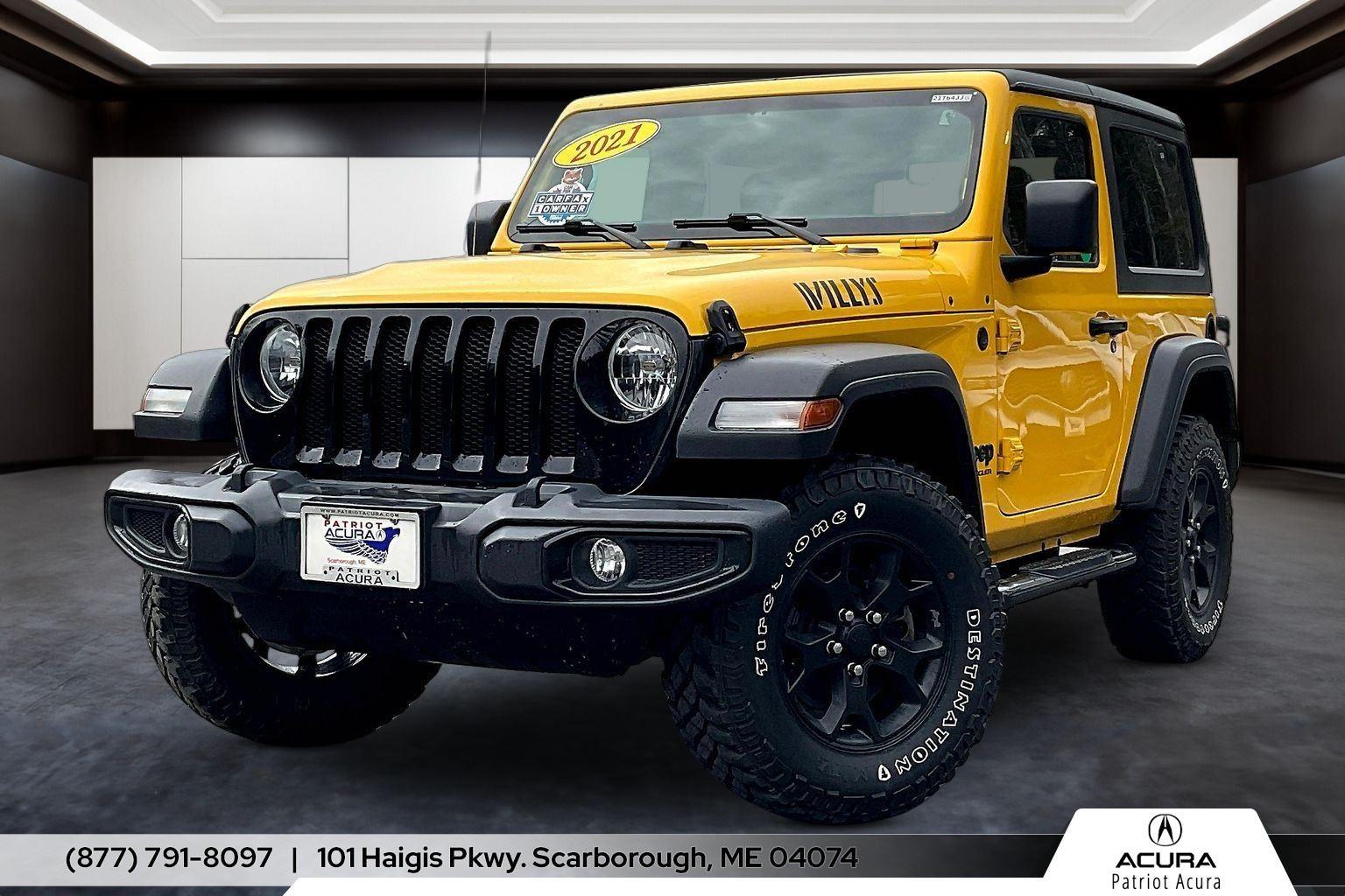 Hellayella Clearcoat 2021 Jeep Wrangler Willys Sport 4WD SUV / Crossover Four-Wheel Drive 8-Speed Automatic