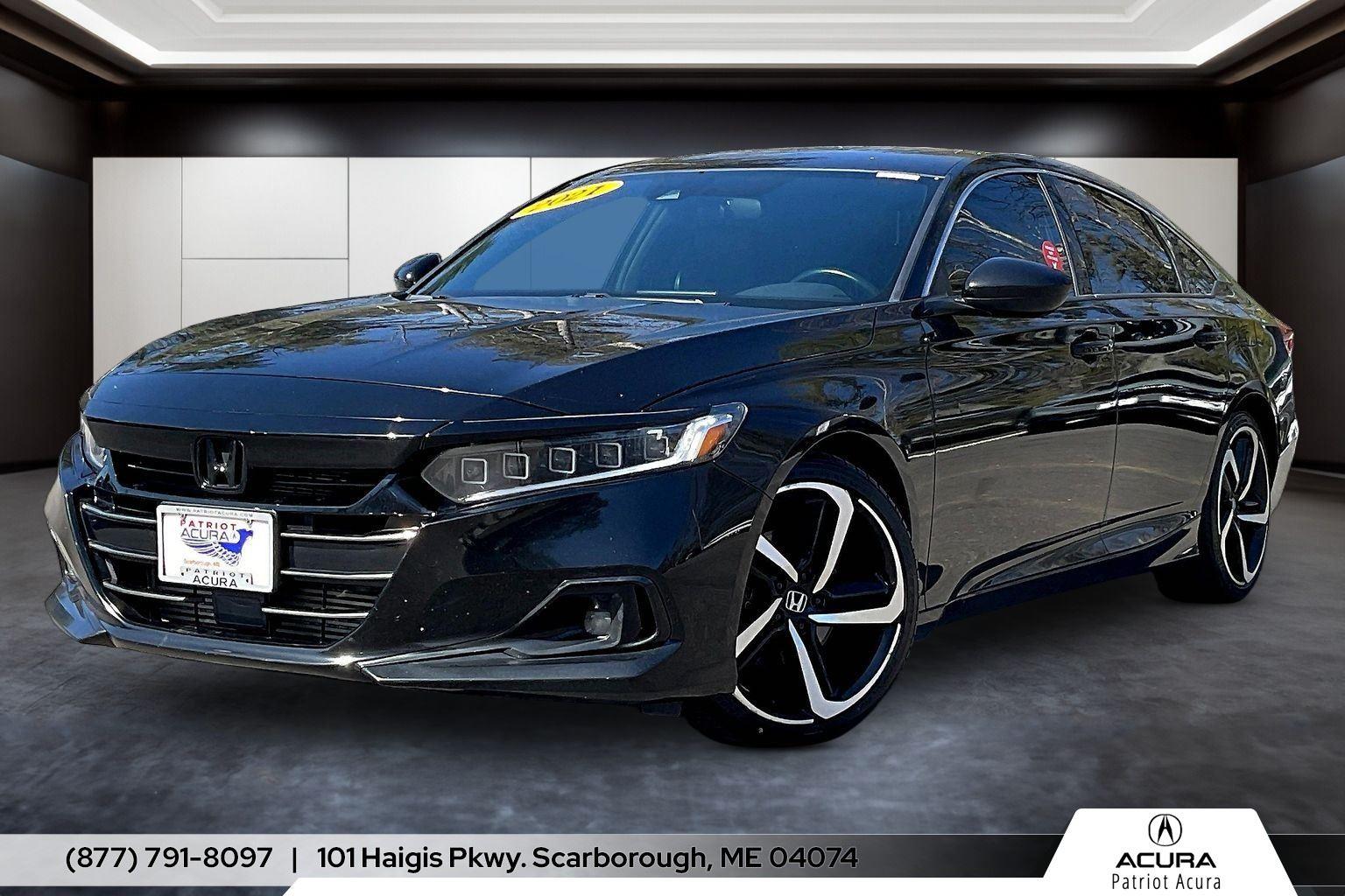 Crystal Black Pearl 2021 Honda Accord Sport FWD Sedan Front-Wheel Drive Automatic