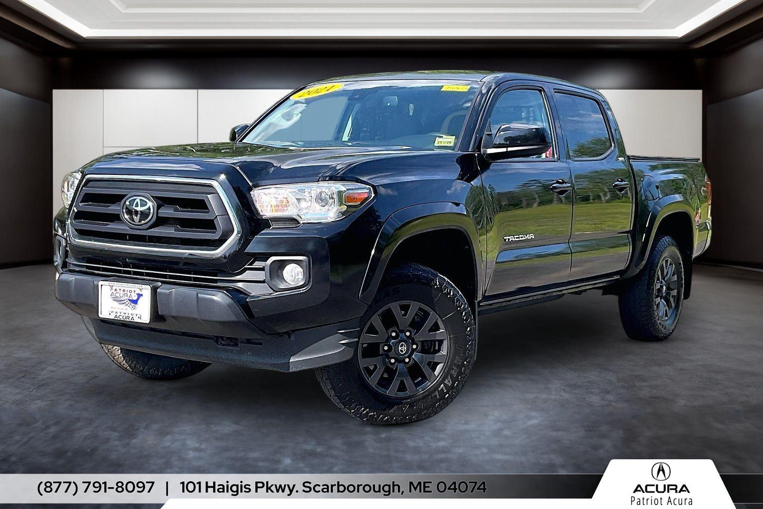 Midnight Black Metallic 2021 Toyota Tacoma Pickup Truck Four-Wheel Drive Automatic