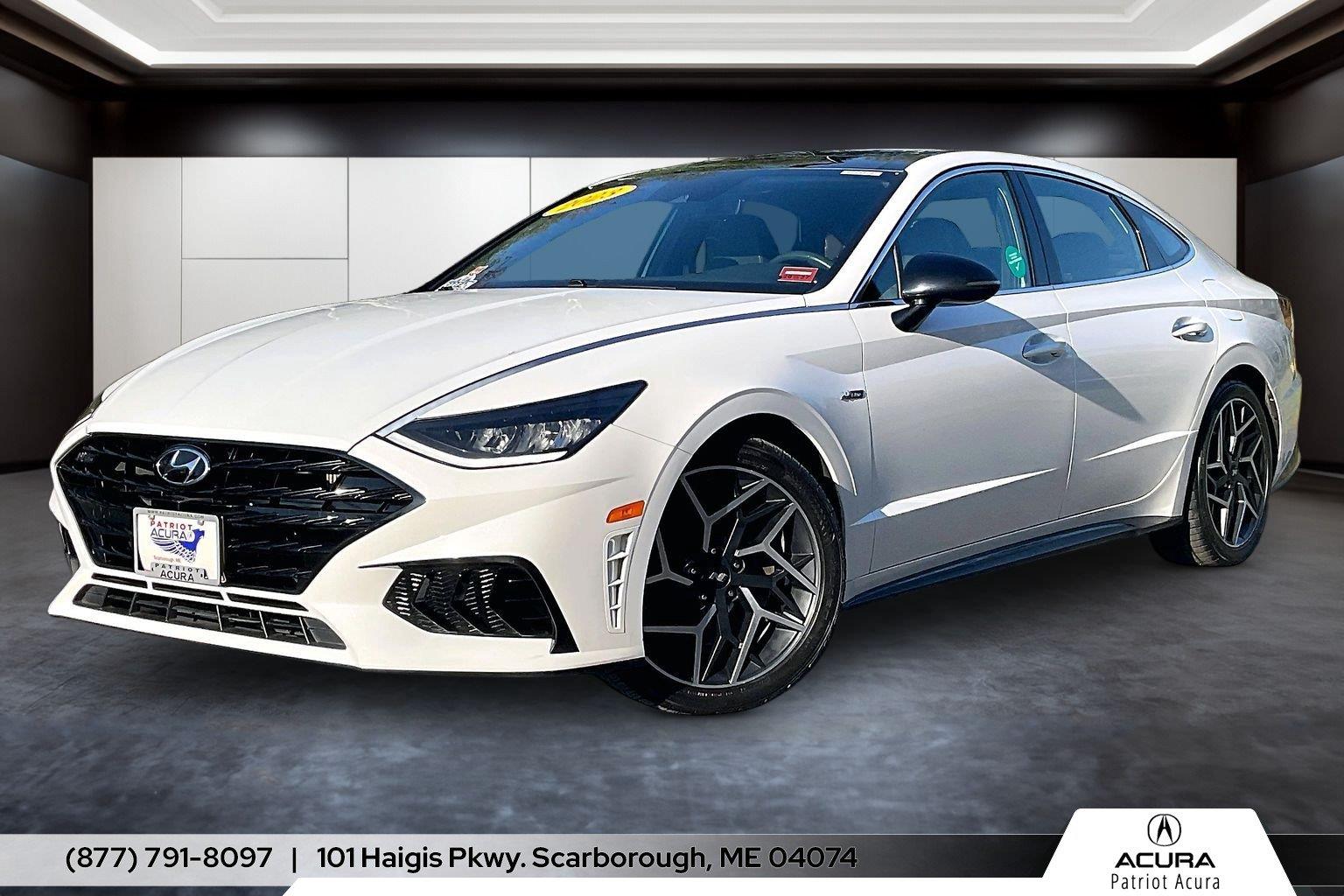 Serenity White 2023 Hyundai Sonata Sedan Front-Wheel Drive