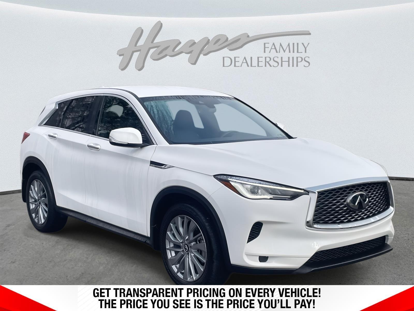 Lunar White 2025 INFINITI QX50 Pure AWD SUV / Crossover All-Wheel Drive Continuously Variable Transmission