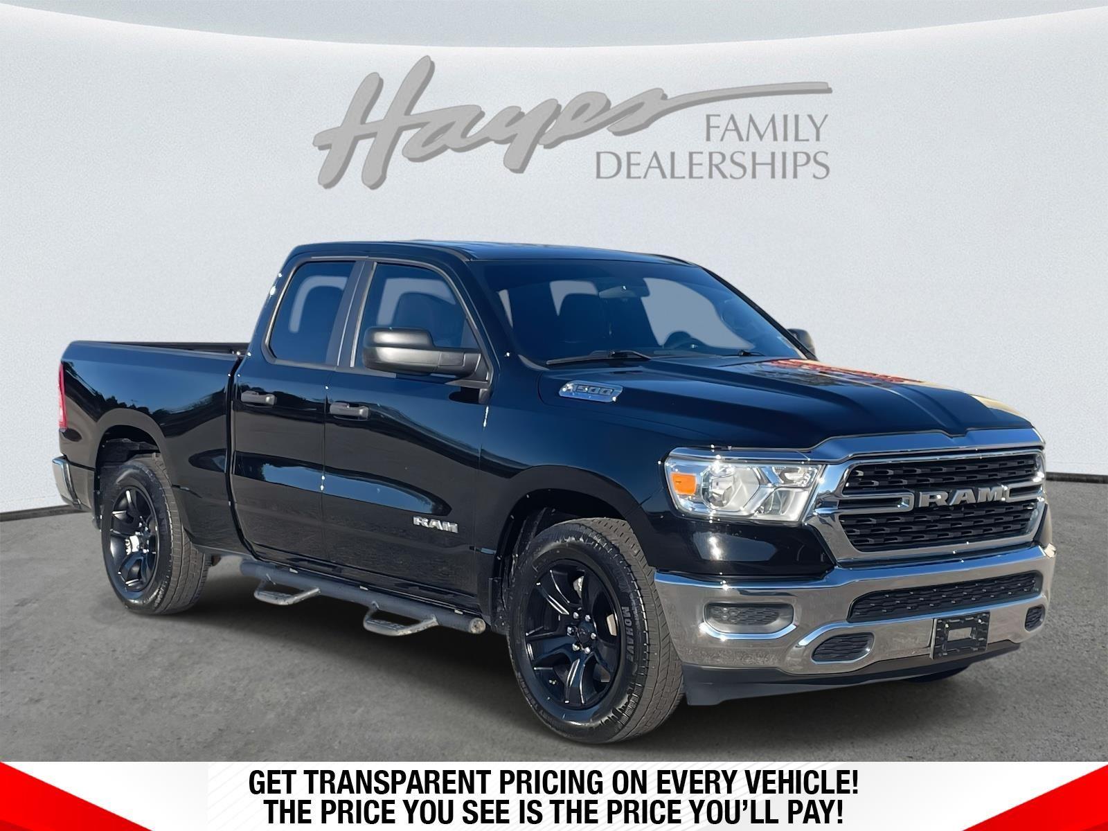 Diamond Black Crystal Pearlcoat 2023 RAM 1500 Big Horn Quad Cab RWD Pickup Truck 4X2 8-Speed Automatic