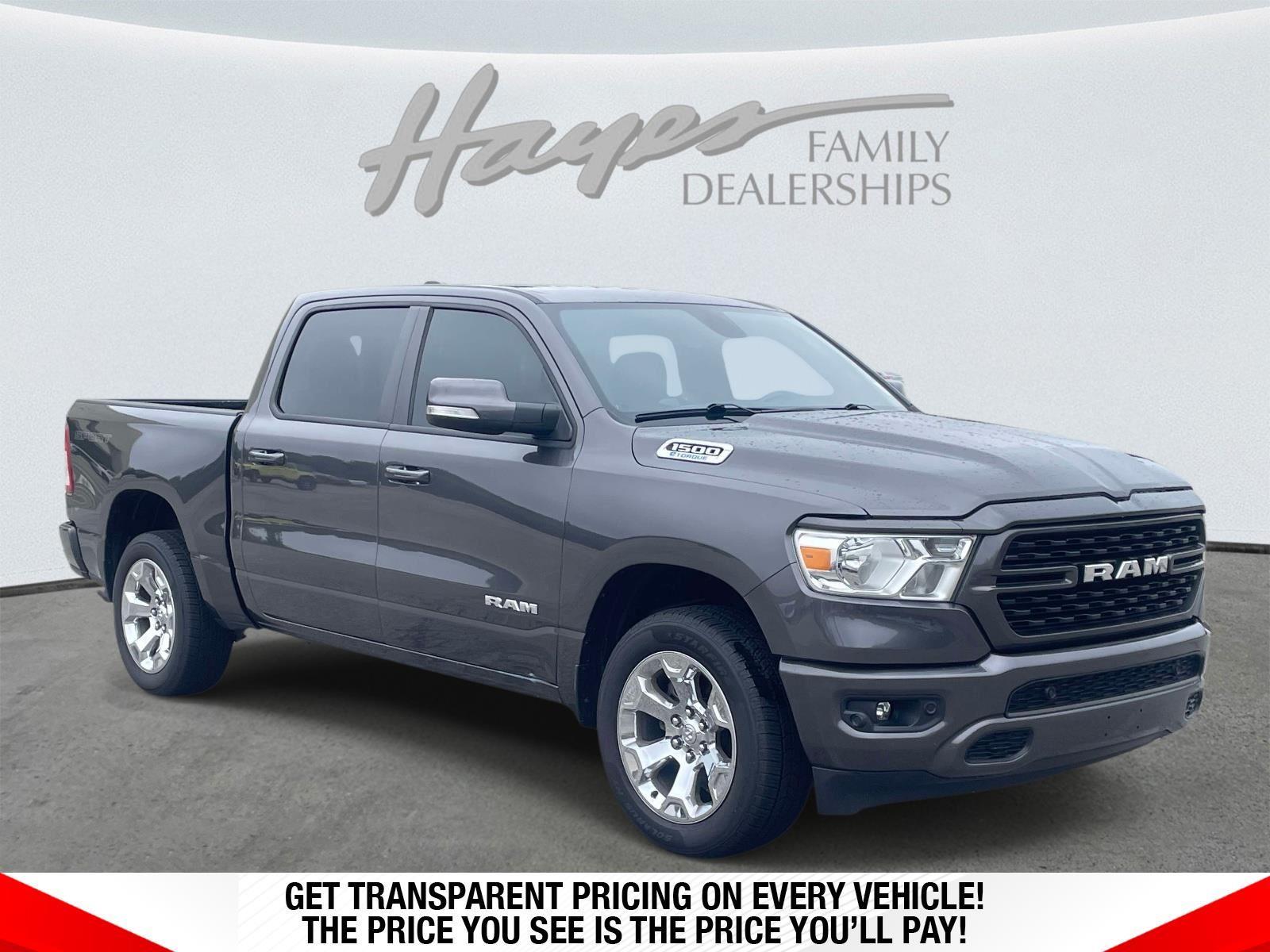 Gray (Granite Crystal Metallic Clearcoat) 2022 RAM 1500 Pickup Truck Four-Wheel Drive 8-Speed Automatic