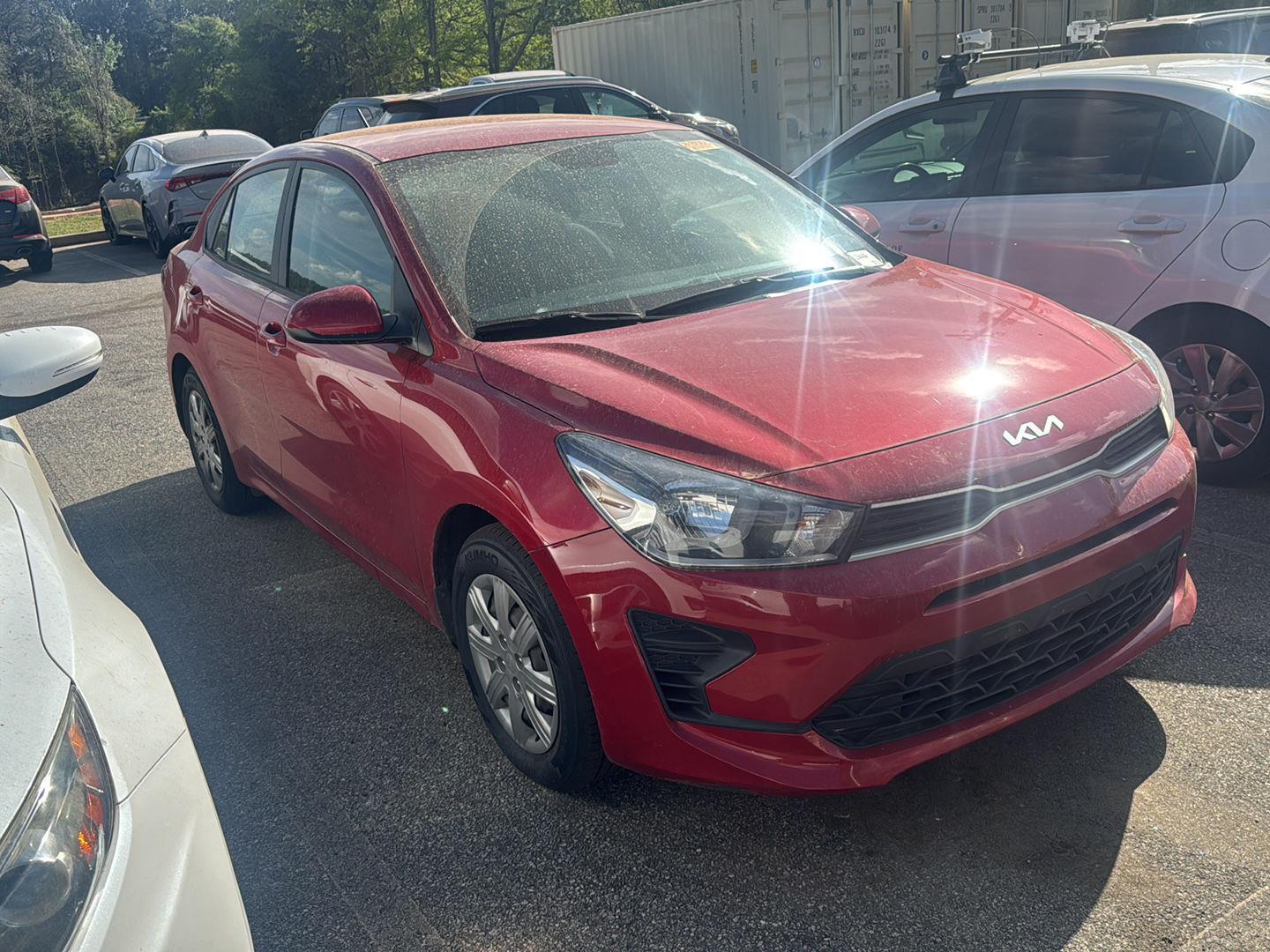 Currant Red 2022 Kia Rio S FWD Sedan Front-Wheel Drive Continuously Variable Transmission