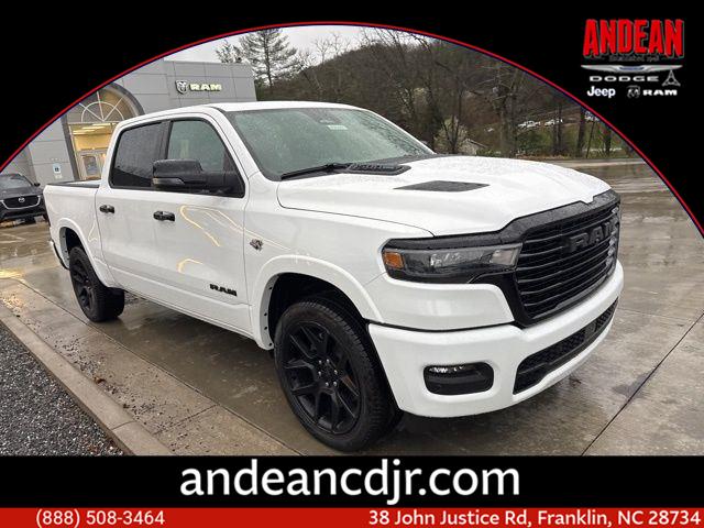 Bright White Clearcoat 2026 RAM 1500 Laramie Crew Cab 4WD Pickup Truck Four-Wheel Drive 8-Speed Automatic