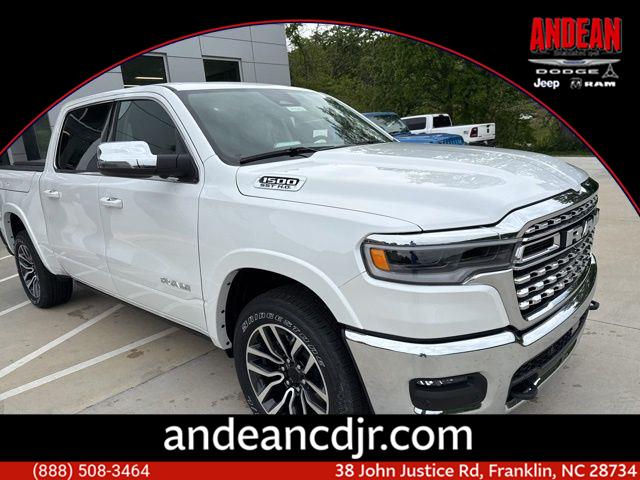 Ivory White Tri-Coat Pearlcoat 2025 RAM 1500 Limited Longhorn Crew Cab 4WD Pickup Truck Four-Wheel Drive 8-Speed Automatic