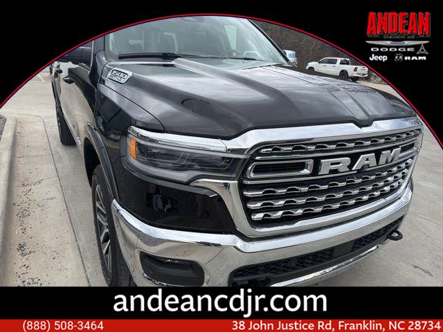 Diamond Black Crystal Pearlcoat 2025 RAM 1500 Limited Longhorn Crew Cab 4WD Pickup Truck Four-Wheel Drive 8-Speed Automatic