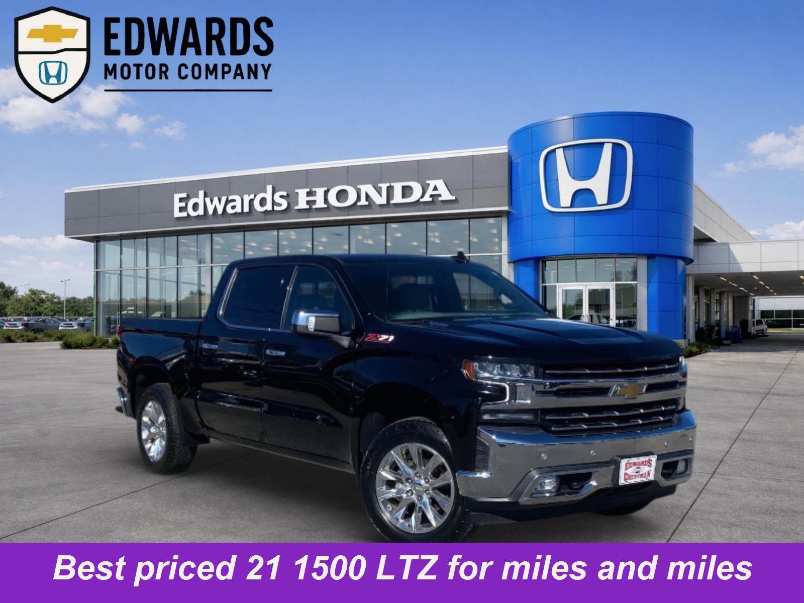 Black 2021 Chevrolet Silverado 1500 LTZ Crew Cab 4WD Pickup Truck Four-Wheel Drive Automatic