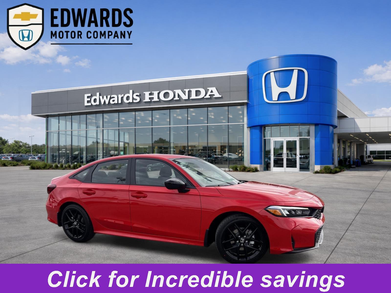 Rallye Red 2026 Honda Civic Sport FWD Sedan Front-Wheel Drive Continuously Variable Transmission