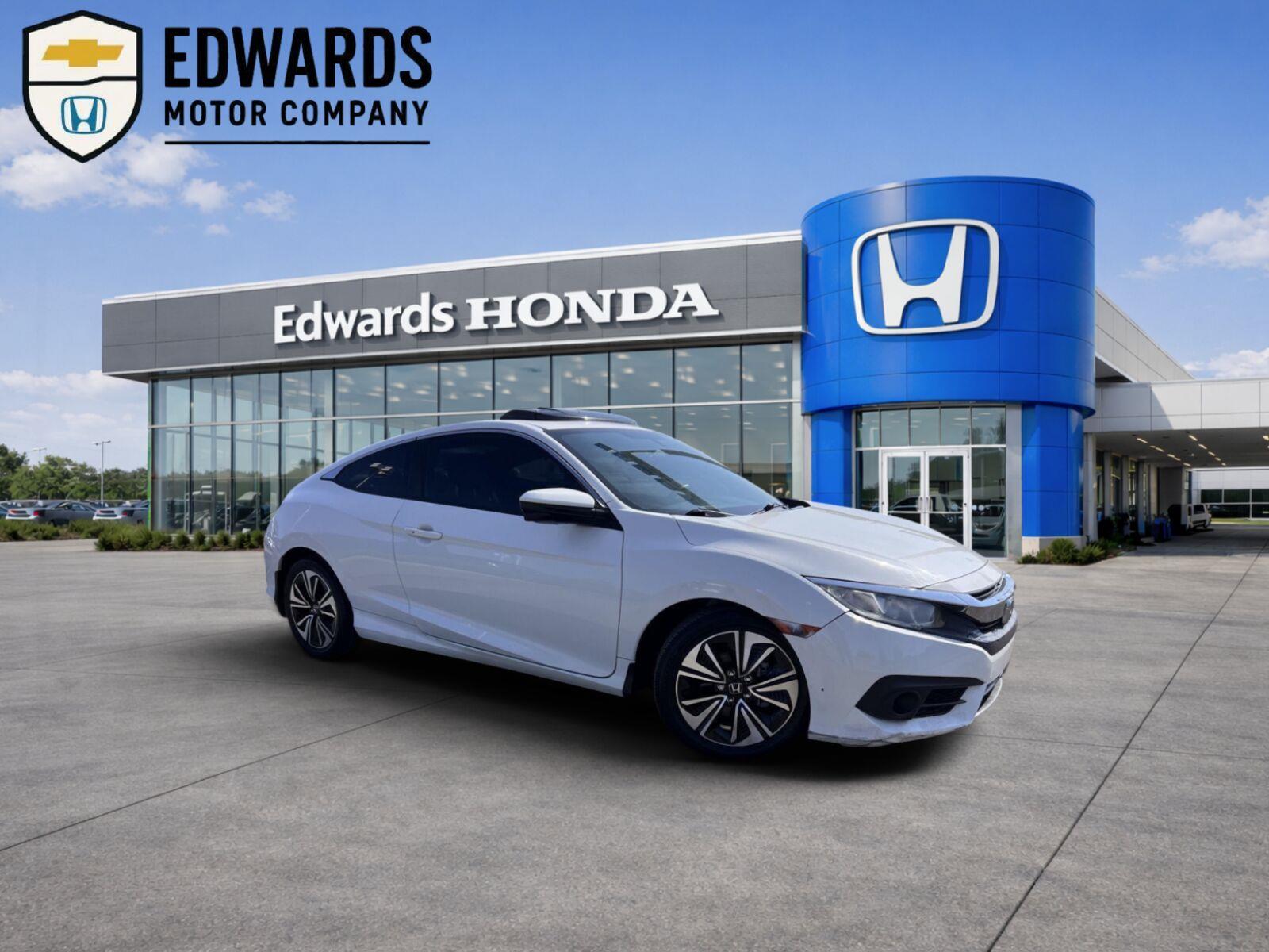 White 2018 Honda Civic Coupe Coupe Front-Wheel Drive Continuously Variable Transmission