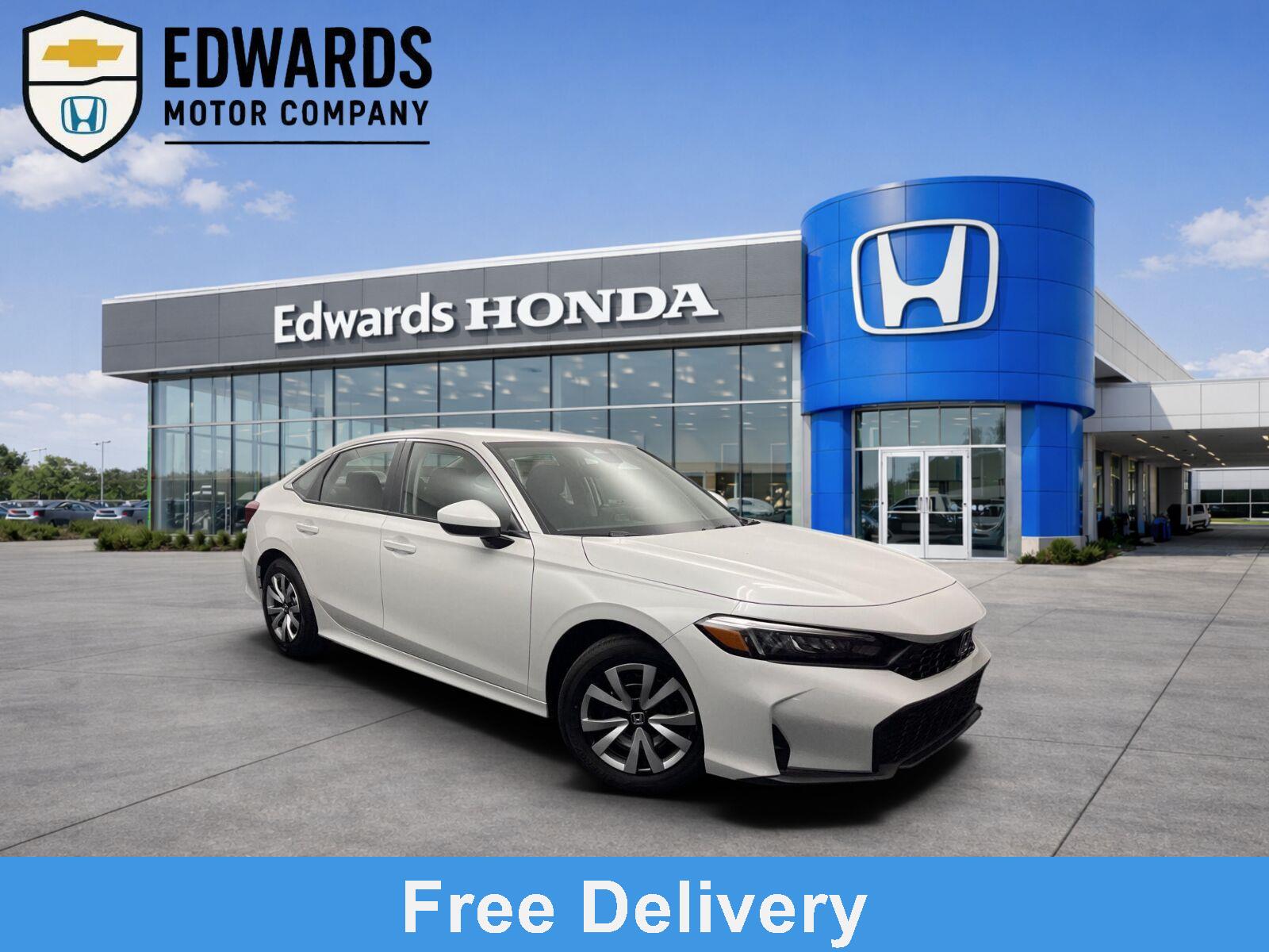 Platinum White Pearl 2026 Honda Civic Sedan Front-Wheel Drive Continuously Variable Transmission