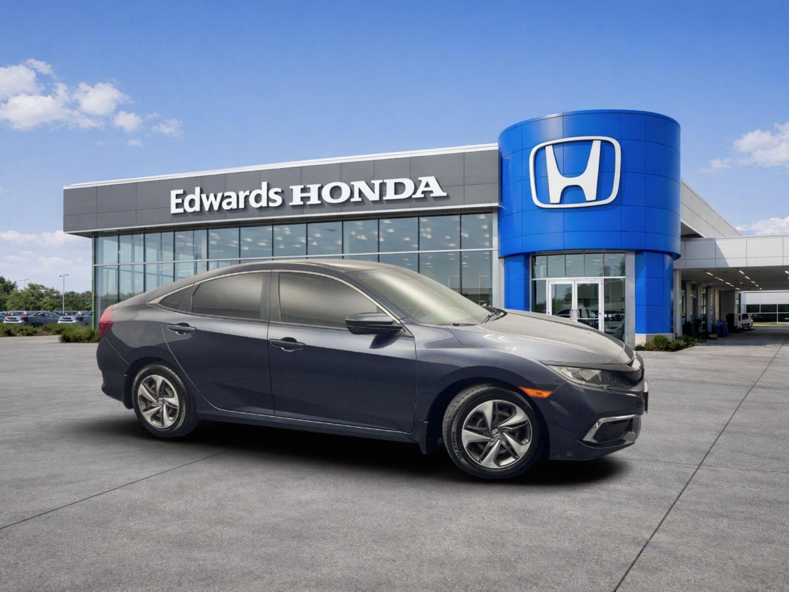 Cosmic Blue Metallic 2019 Honda Civic Sedan Front-Wheel Drive Continuously Variable Transmission