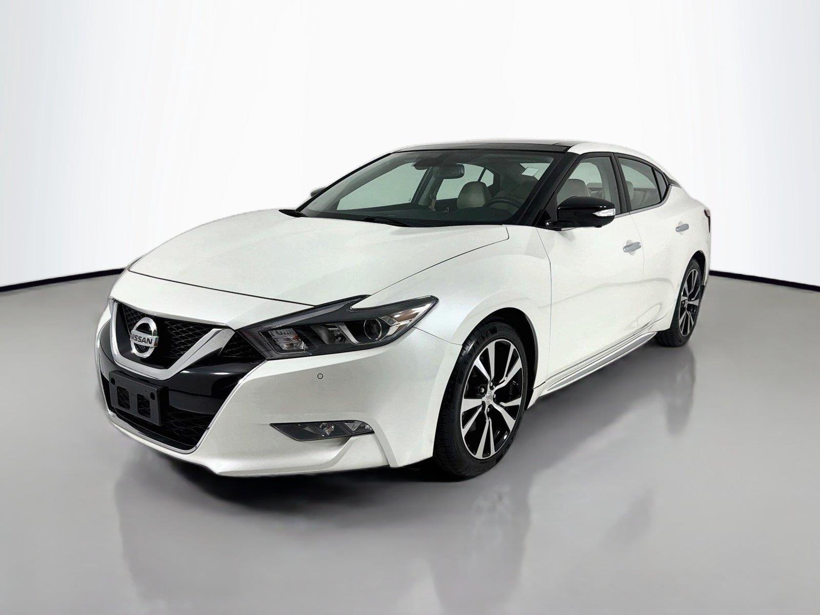 Pearl White 2018 Nissan Maxima Sedan Front-Wheel Drive Continuously Variable Transmission