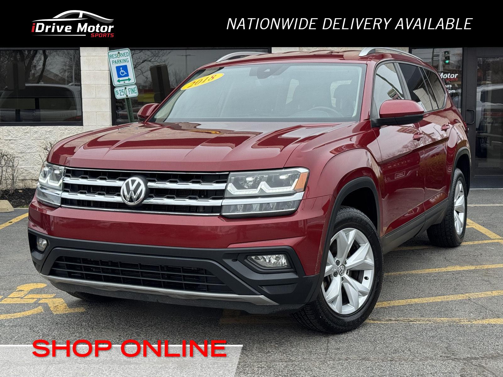 Fortana Red Metallic 2018 Volkswagen Atlas SE 4Motion with Technology SUV / Crossover All-Wheel Drive Automatic