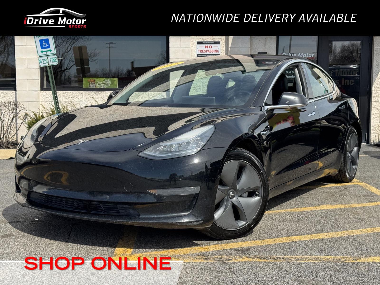 Solid Black 2019 Tesla Model 3 Standard Plus RWD Sedan Rear-Wheel Drive Automatic