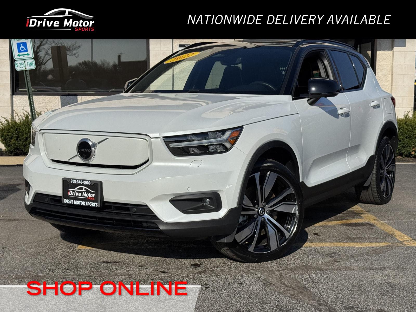 Crystal White Metallic 2021 Volvo XC40 Recharge Pure Electric P8 eAWD SUV / Crossover All-Wheel Drive Automatic