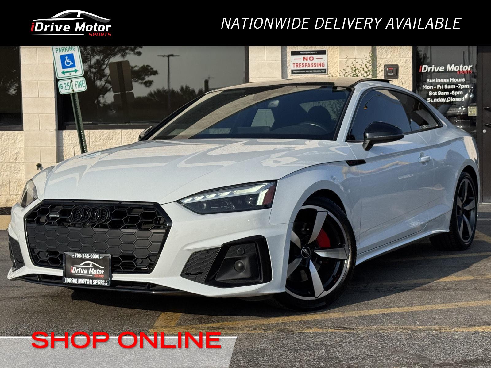 Glacier White Metallic 2022 Audi A5 quattro Premium Plus S Line 45 TFSI Coupe AWD Coupe All-Wheel Drive Automatic