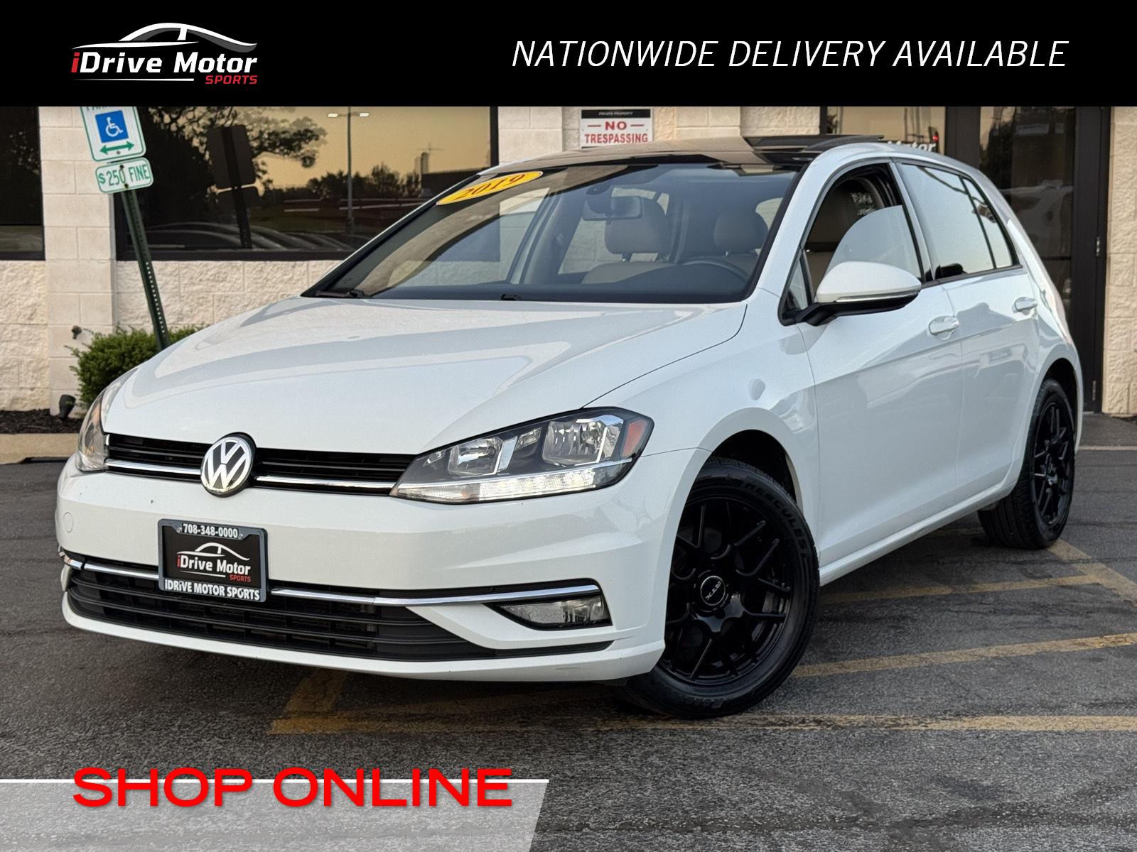 Pure White 2019 Volkswagen Golf Hatchback Front-Wheel Drive Automatic