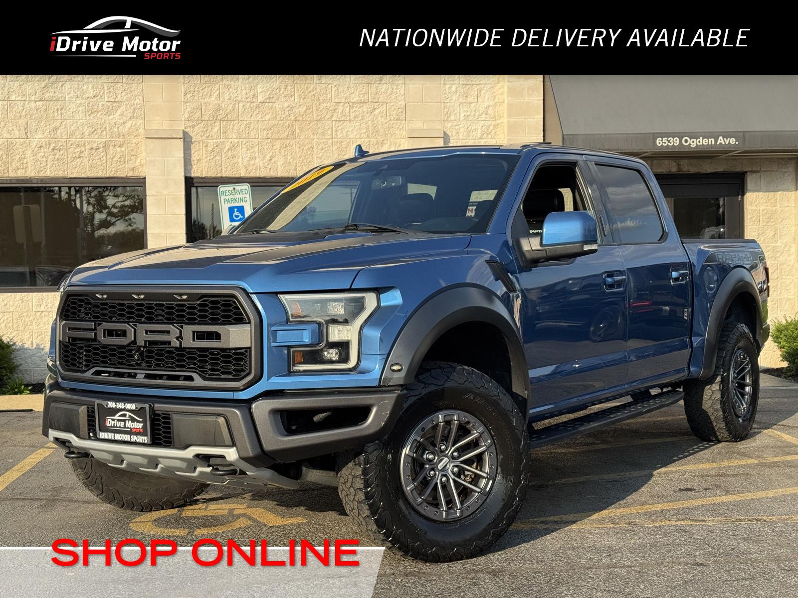 Blue 2019 Ford F-150 Pickup Truck Four-Wheel Drive Automatic