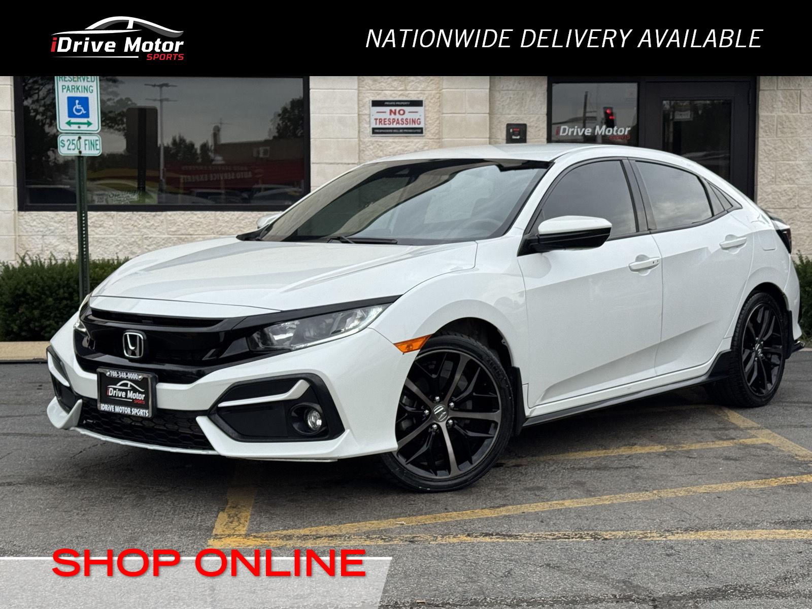 Platinum White Pearl 2021 Honda Civic Hatchback Hatchback Front-Wheel Drive Continuously Variable Transmission