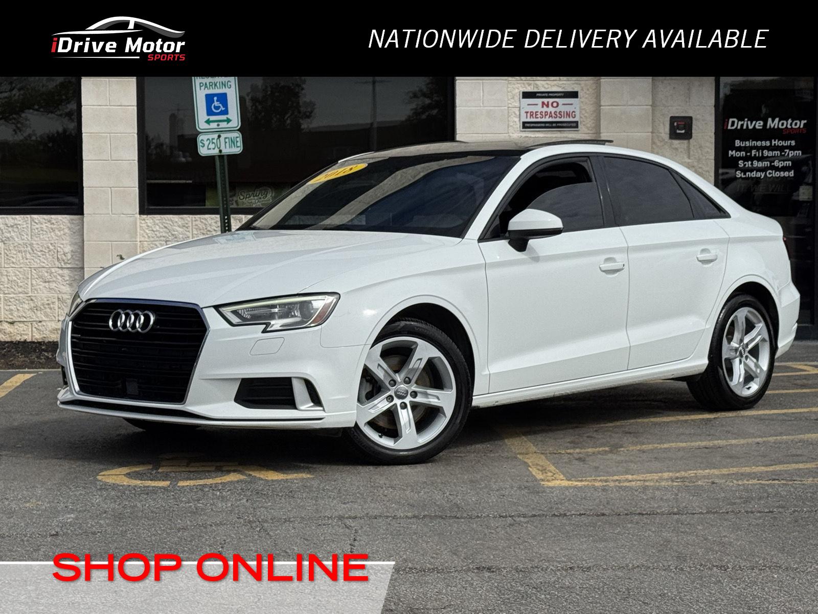 Ibis White 2018 Audi A3 Sedan Front-Wheel Drive Automatic