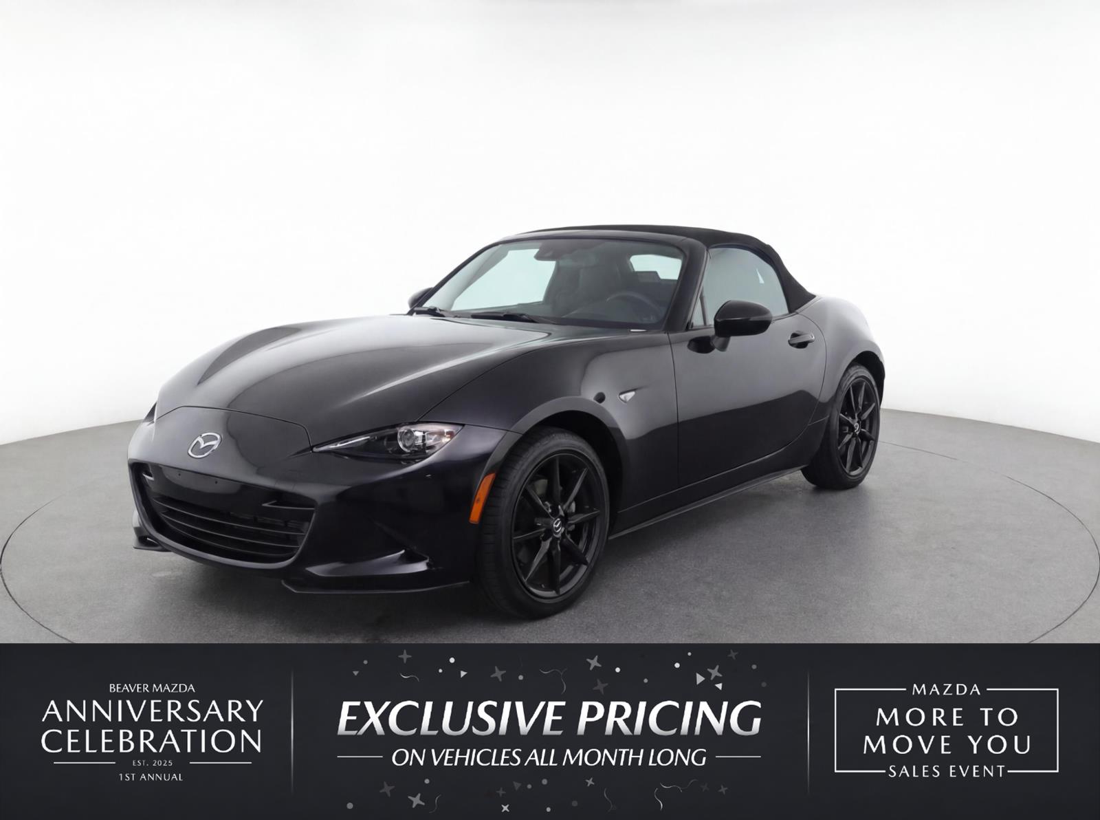 Jet Black Mica 2024 Mazda MX-5 Miata Convertible Rear-Wheel Drive Manual