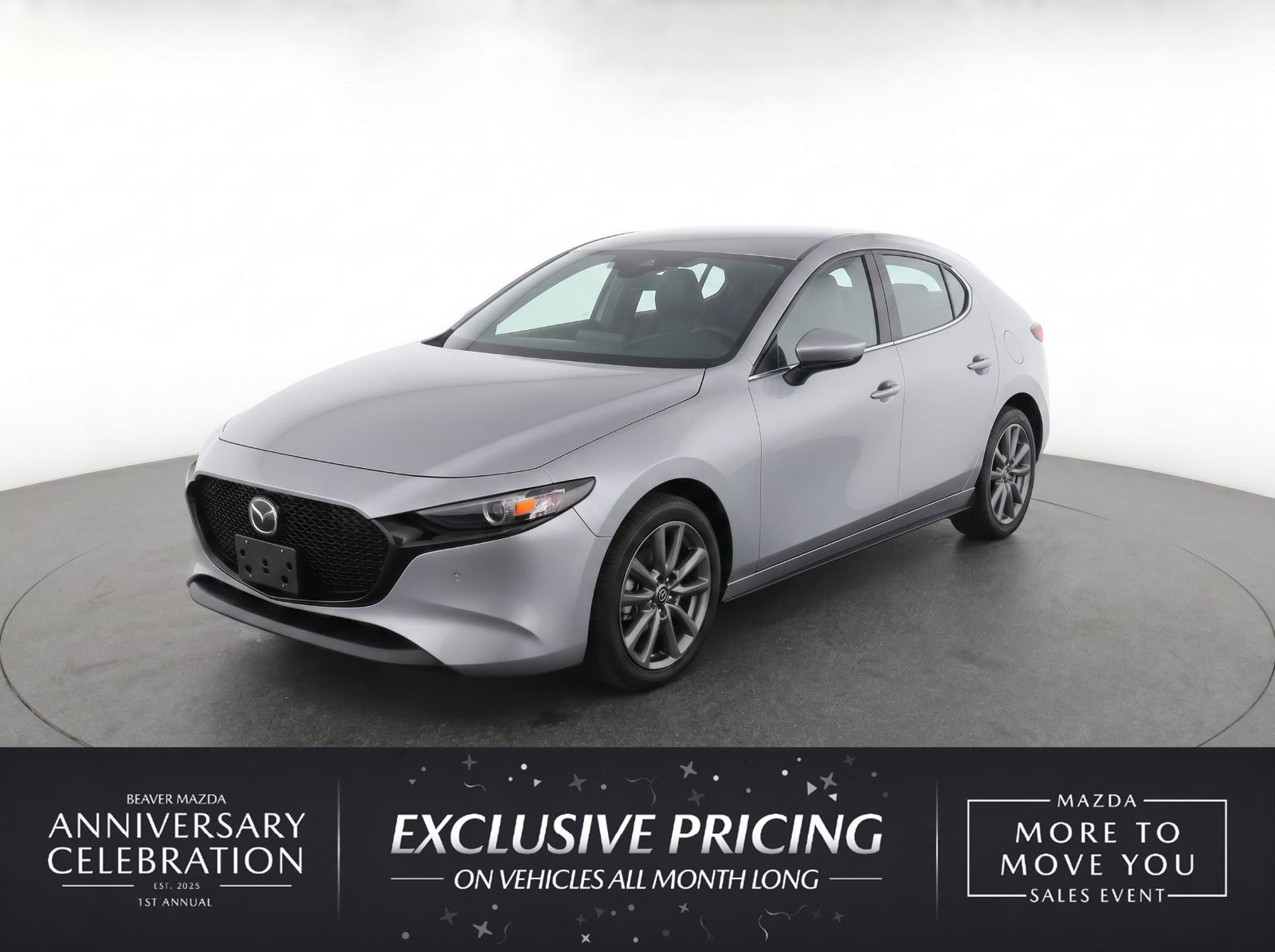 Gray (Platinum Quartz Metallic) 2025 Mazda MAZDA3 Hatchback Front-Wheel Drive Automatic