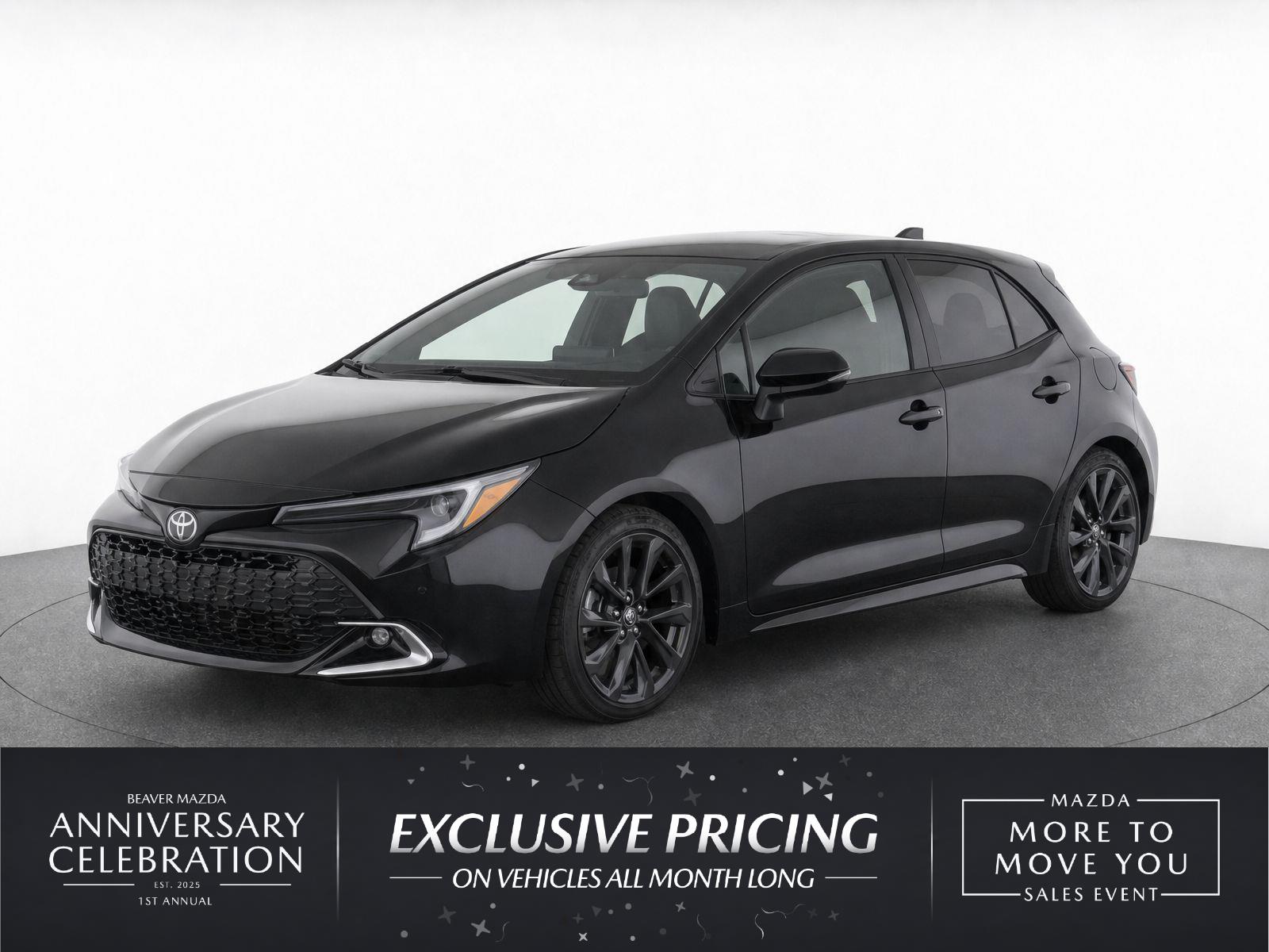 Midnight Black Metallic 2025 Toyota Corolla Hatchback Hatchback Front-Wheel Drive Continuously Variable Transmission