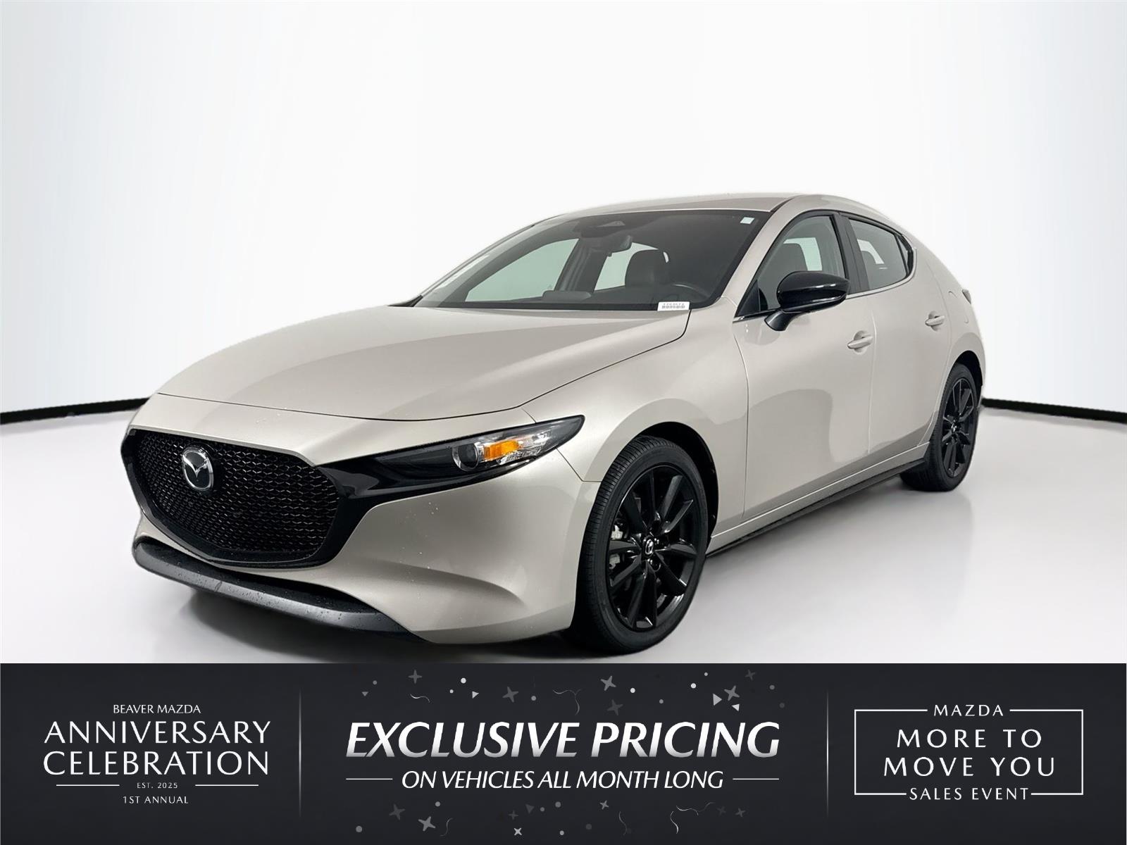 Gray (Platinum Quartz Metallic) 2025 Mazda MAZDA3 Hatchback Front-Wheel Drive Automatic
