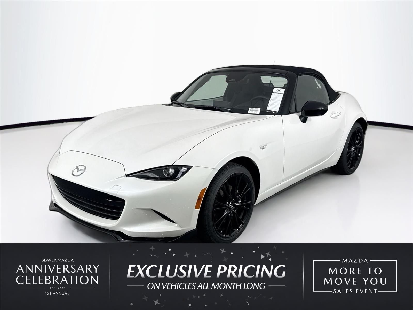 Snowflake White Pearl Mica 2026 Mazda MX-5 Miata Convertible Rear-Wheel Drive Manual