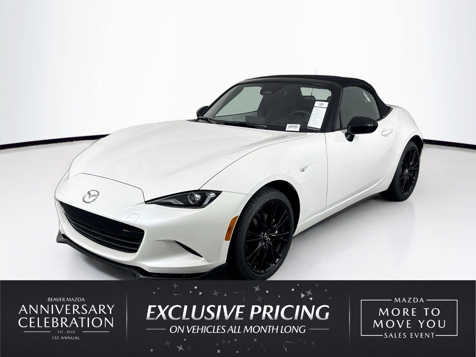 Snowflake White Pearl Mica 2026 Mazda MX-5 Miata Convertible Rear-Wheel Drive Manual