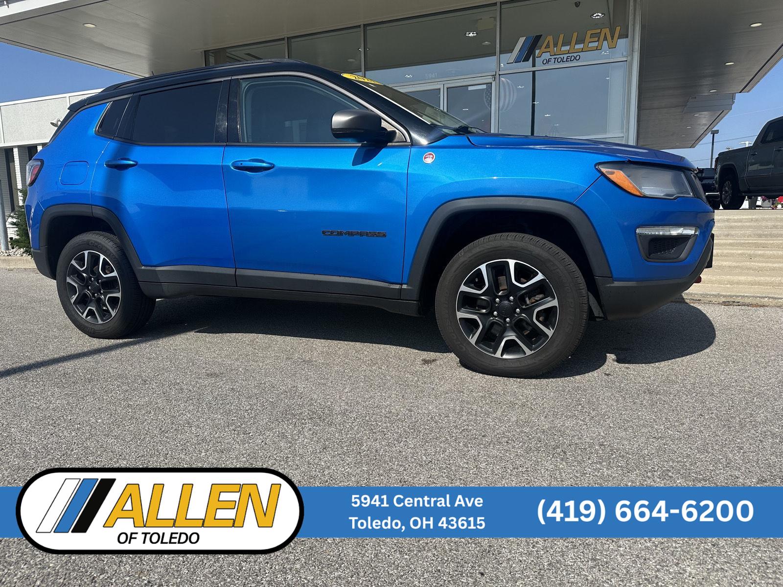 Laser Blue Pearlcoat 2021 Jeep Compass SUV / Crossover Four-Wheel Drive 9-Speed Automatic